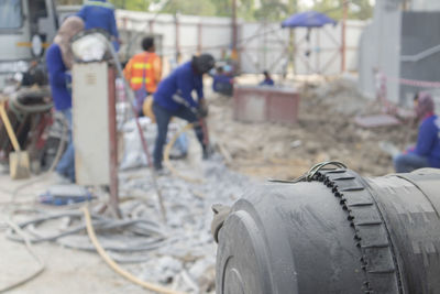 People working at construction site