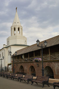 Low angle view of historic building against sky