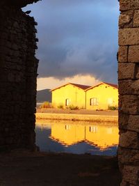 Reflection of buildings in water