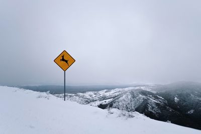 Low angle view of road sign against sky