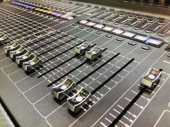 Full frame shot of audio mixer