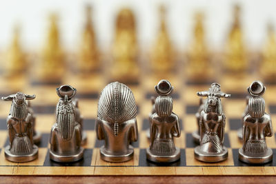 Close-up of chess pieces