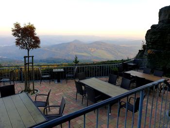 Scenic view of mountains against clear sky