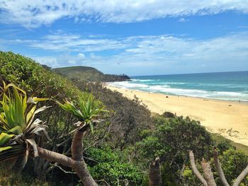 Scenic view of beach against sky