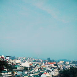 High angle view of townscape against sky