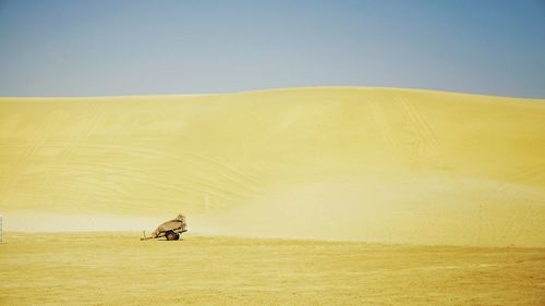 Scenic view of desert against clear sky