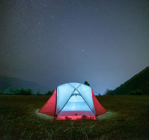 Tent against sky