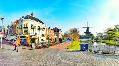 View of canal along buildings