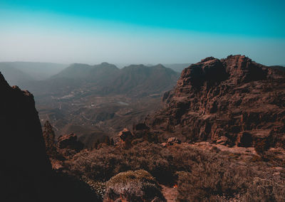 Scenic view of mountains against sky