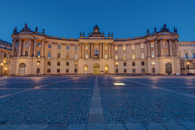 Old historic building at the unter den linden boulevard in berlin at night