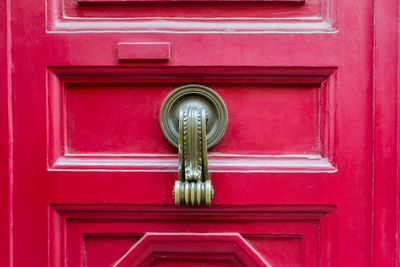 Full frame shot of red door