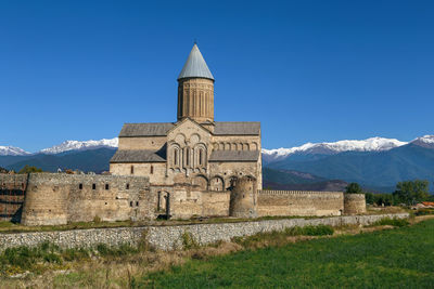 View of church against blue sky