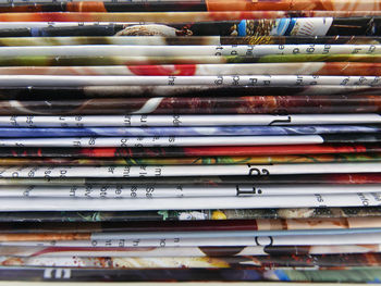 Full frame shot of folded pages in magazine