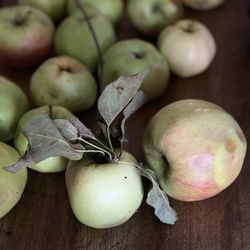 High angle view of fruits on table