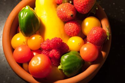 Close-up of cherries in bowl