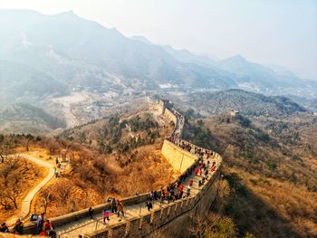 High angle view of landscape against sky