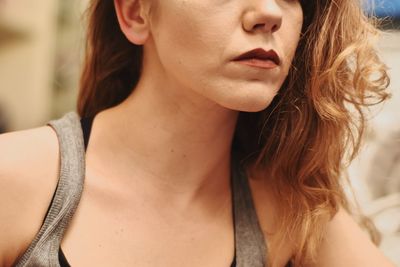 Close-up portrait of a beautiful young woman