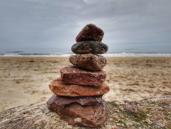 Stack of stones on beach