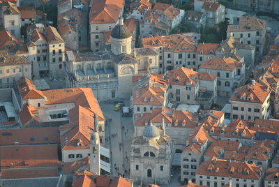 High angle view of houses in town dubrovnik
