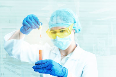 Girl experimenting in laboratory