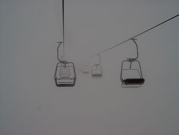 Ski lift in fog