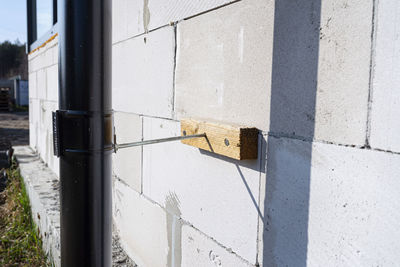 Close-up of wall by building