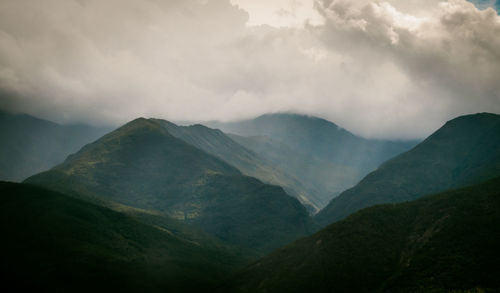 Scenic view of mountains against sky