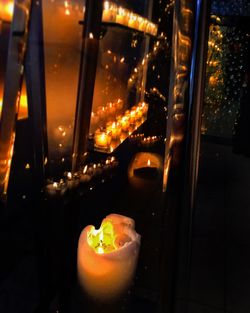 Illuminated lights at night