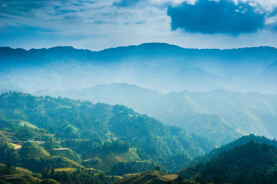 Scenic view of mountains against sky