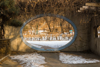 Hole in wall during winter