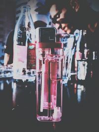 Close-up of drink in glass on table