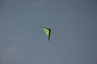 Low angle view of flag against sky