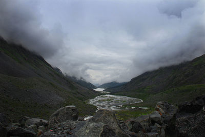 Scenic view of mountains against sky