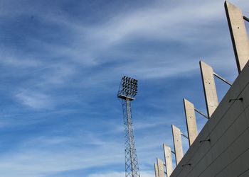 Low angle view of stadium against sky