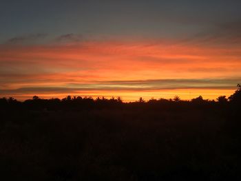 Scenic view of dramatic sky during sunset