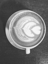 High angle view of coffee on table