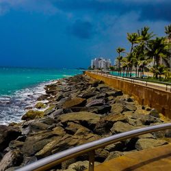 Scenic view of beach against sky