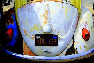 Close-up of rusty car