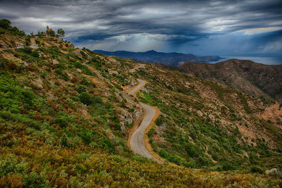 High angle view of landscape against sky