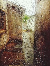 Close-up of water drops on window