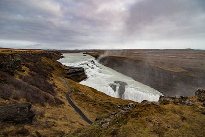 Scenic view of waterfall