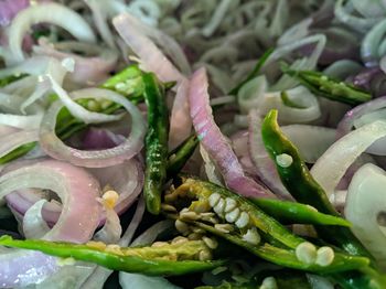 Full frame shot of chopped vegetables