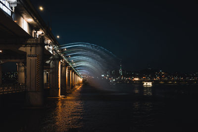 Illuminated city at night