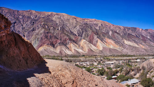 Scenic view of mountains against clear sky