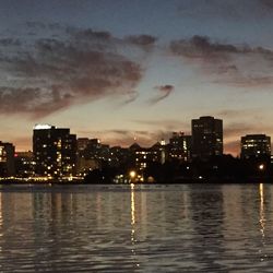 Illuminated city at night