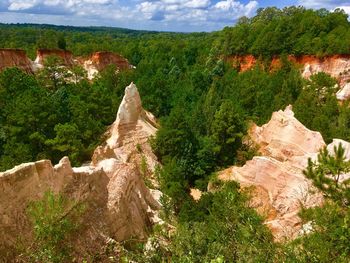 Rock formations on landscape