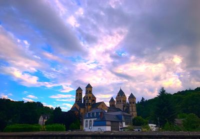 View of temple against cloudy sky