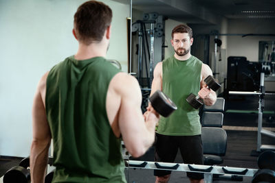 Man exercising in gym