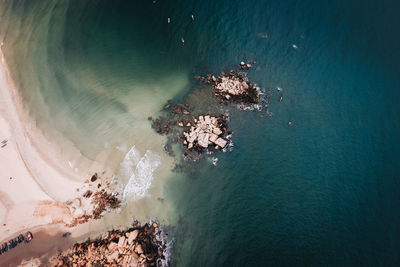 High angle view of beach