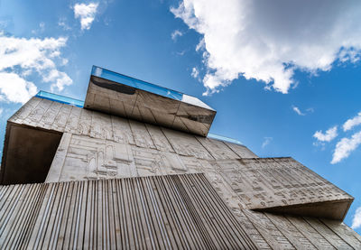 Low angle view of modern building against sky